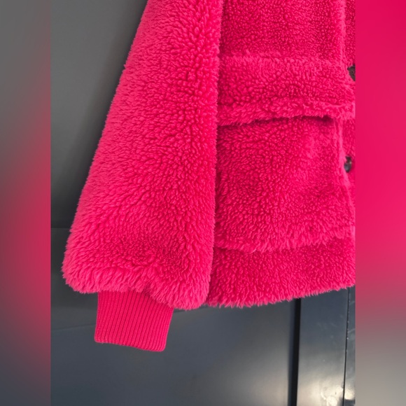 NWT - Anthropologie x Sanctuary mely sherpa jacket in raspberry Small - Picture 2 of 14